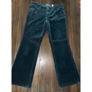 Coldwater Creek Woman Pants 12P Dark Green Velvet Straight Leg High Rise